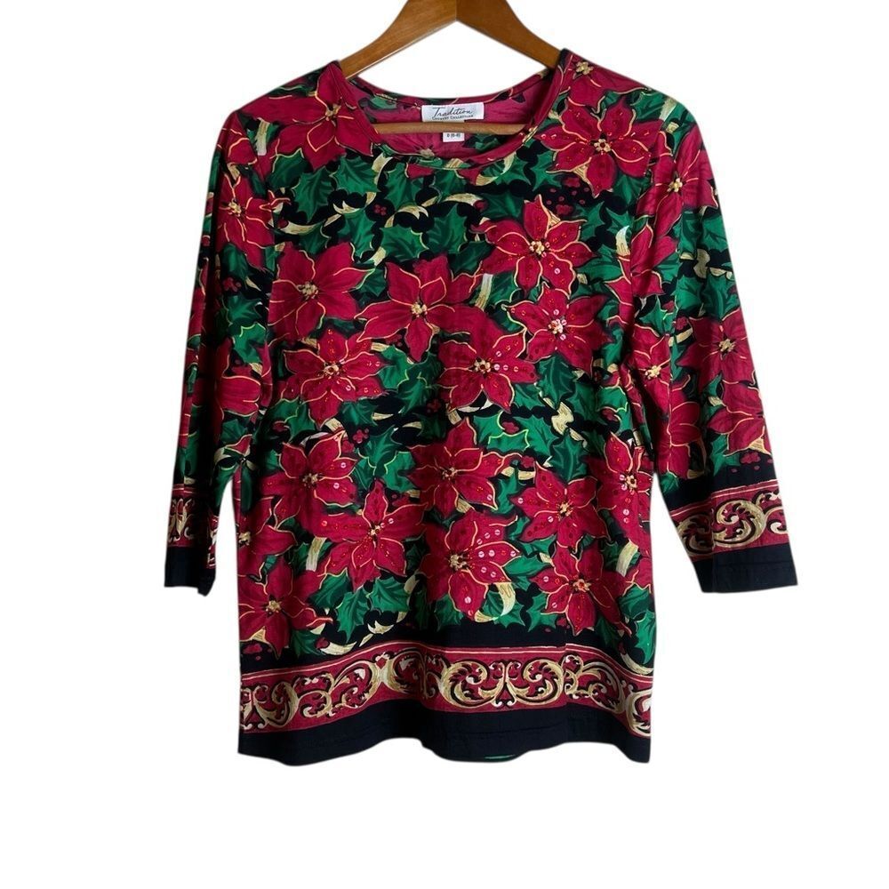 3 for $30! Tradition holiday flower pattern shirt